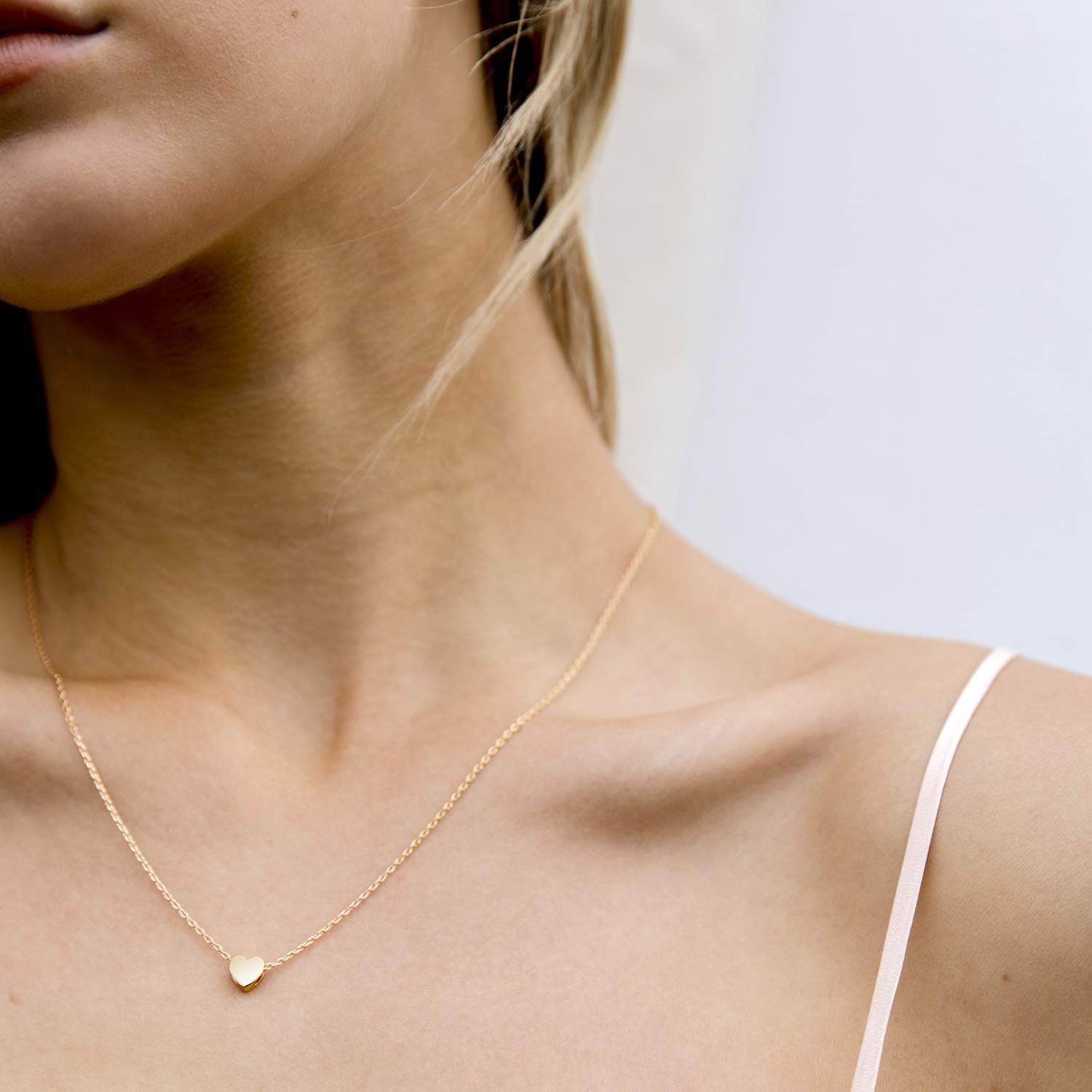 PAVOI 14K Gold Plated Cubic Zirconia Heart Necklace | Cute Dainty Love Pendant Necklaces for Women - Valentines Day Trendy Jewelry - Image 2