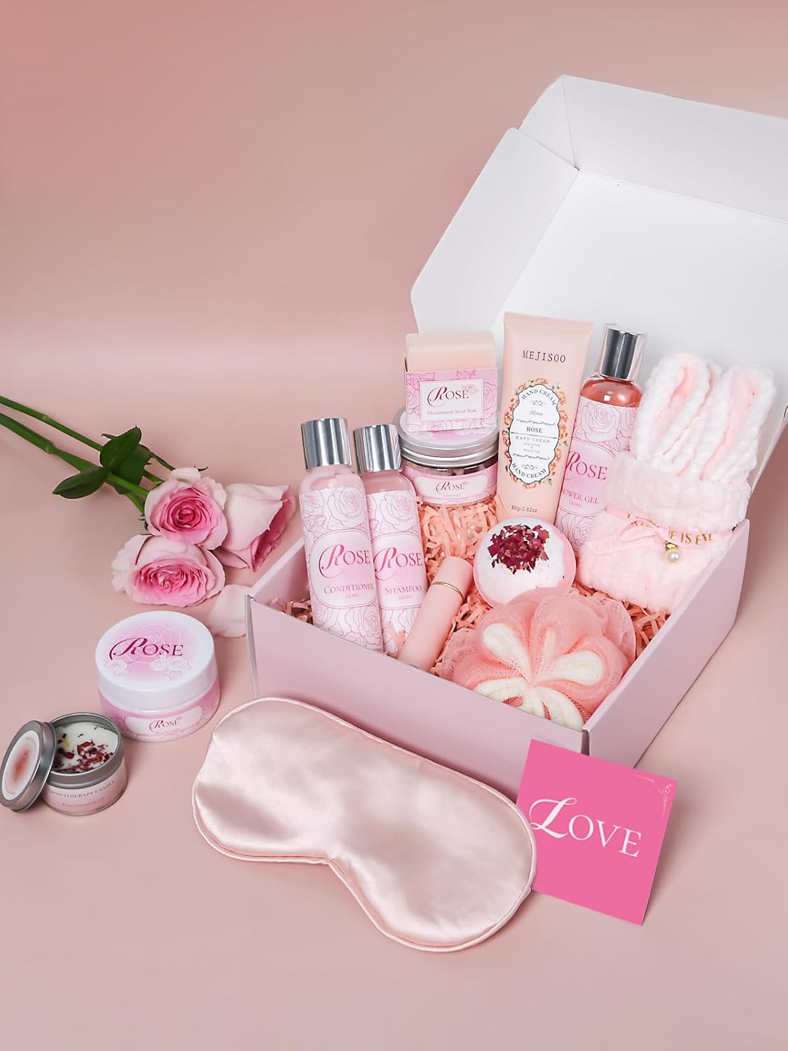 Mother's Day Gifts Set 16Pcs Rose Spa Bath & Body Care Set with Bath Bombs & Lotions, Relaxing Home Spa Gift Kit for Mom Wife Girlfriend, Ideal for Mother’s Day Birthday Women Gift Sets - Image 6