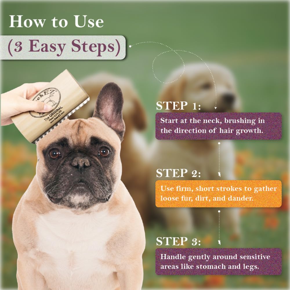 SleekEZ Dog Brush for Shedding & Dog Grooming Supplies | Pet Hair Removal Tool | Great For All Fur Types | For Short, Medium, & Long Hair Pets | Reduces Shedding by 95% | Made in USA | 5 inch - Image 5