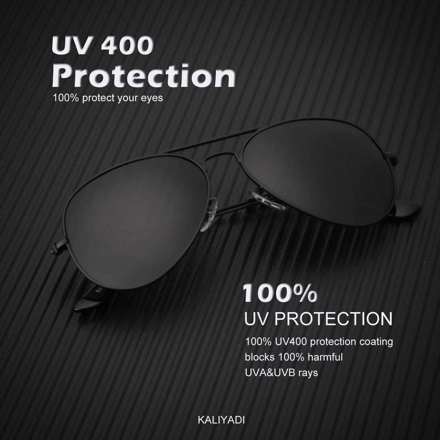 KALIYADI Classic Aviator Sunglasses for Men Women Driving Sun glasses Polarized Lens UV Blocking - Image 2