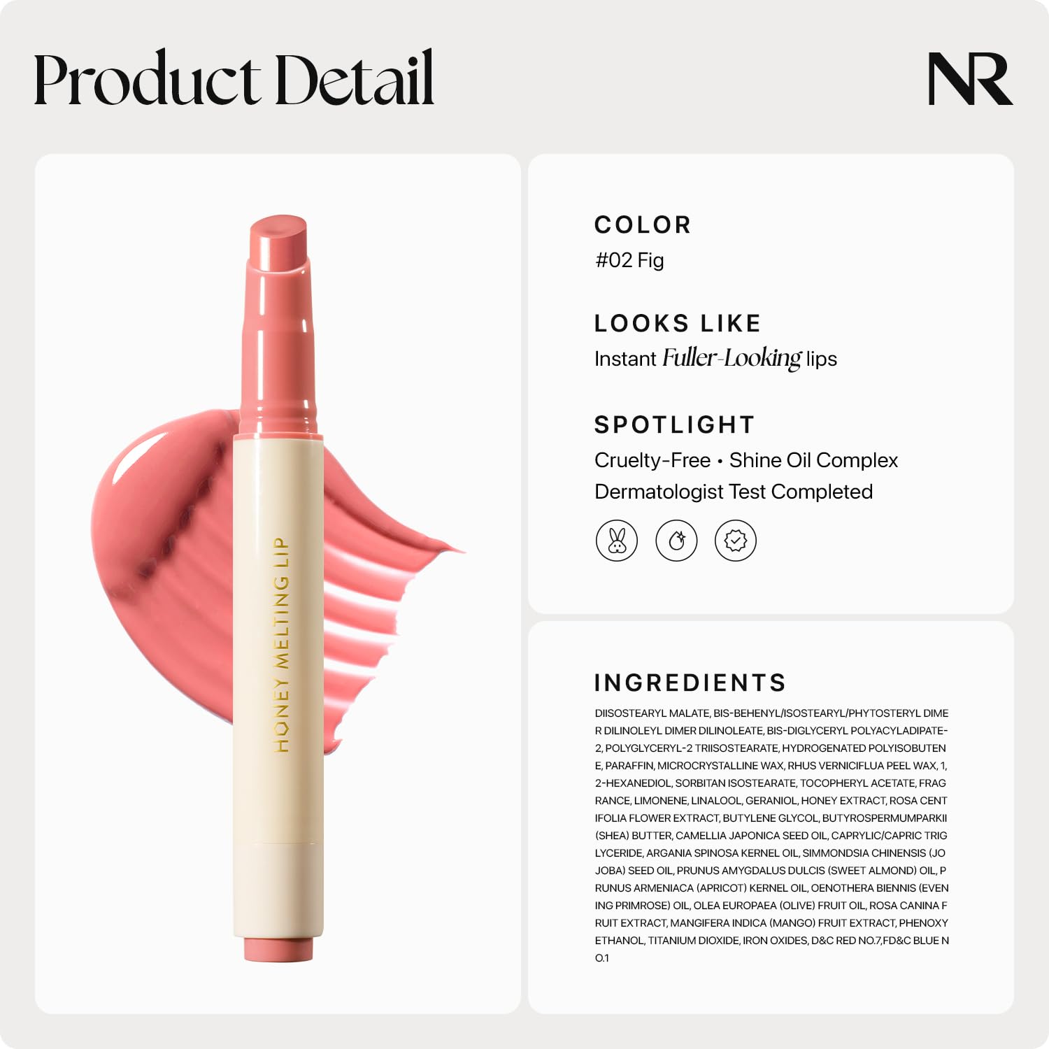Nature Republic HONEY MELTING LIP (02 FIG) SOFT LIP STICK, Hydrating Gloss, Moisturizing balms, Sheer tint, Shine & Nude, Glowy Finish, korean make up - Image 7