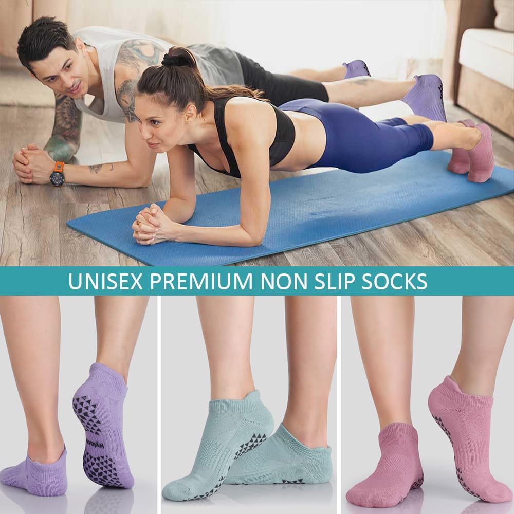 Hylaea Unisex Non Slip Socks with Grip for Yoga, Hospital, Pilates, Barre | Ankle, Cushioned - Image 6