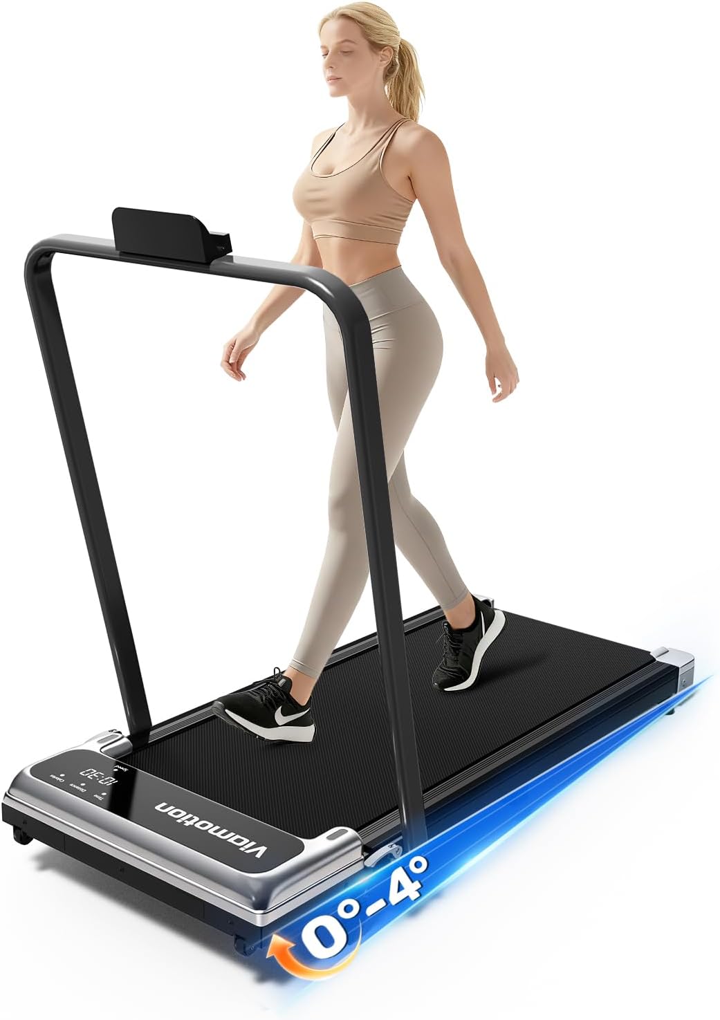 Walking Pad Treadmill with Handle Bar and Adjustable Incline, Compact Portable Treadmills for Home Office, 2.5HP Quiet Anti-Slip Under Desk Treadmills, 0.6-3.8 MPH Remote Speed Control, 265 LBS - Image 9