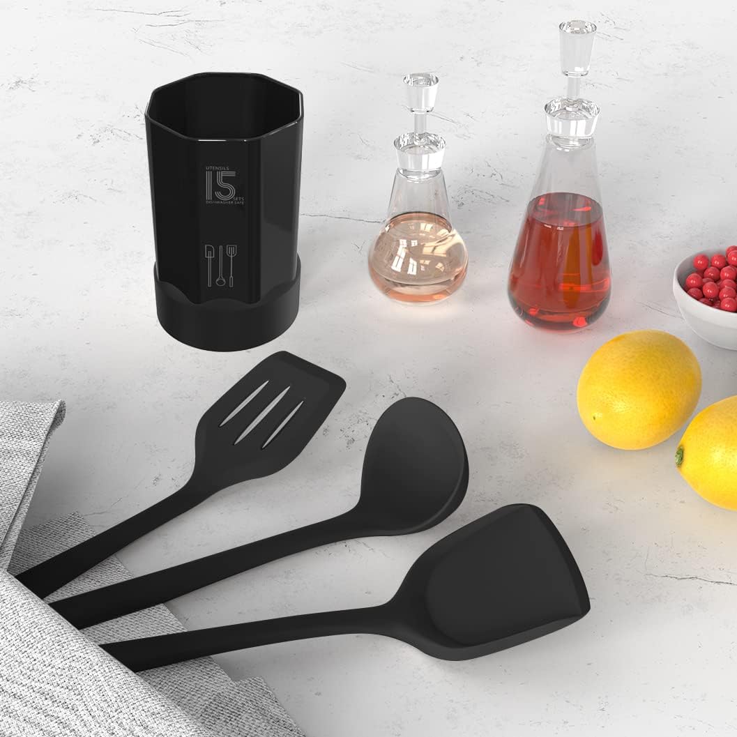 AOTHOD Silicone Cooking Utensils Set - 446°F Heat Resistant Kitchen Utensils,Turner Tongs,Spatula,Spoon,Brush,Whisk,Kitchen Utensil Gadgets Tools Set for Nonstick Cookware,Dishwasher Safe (BPA Free) - Image 9