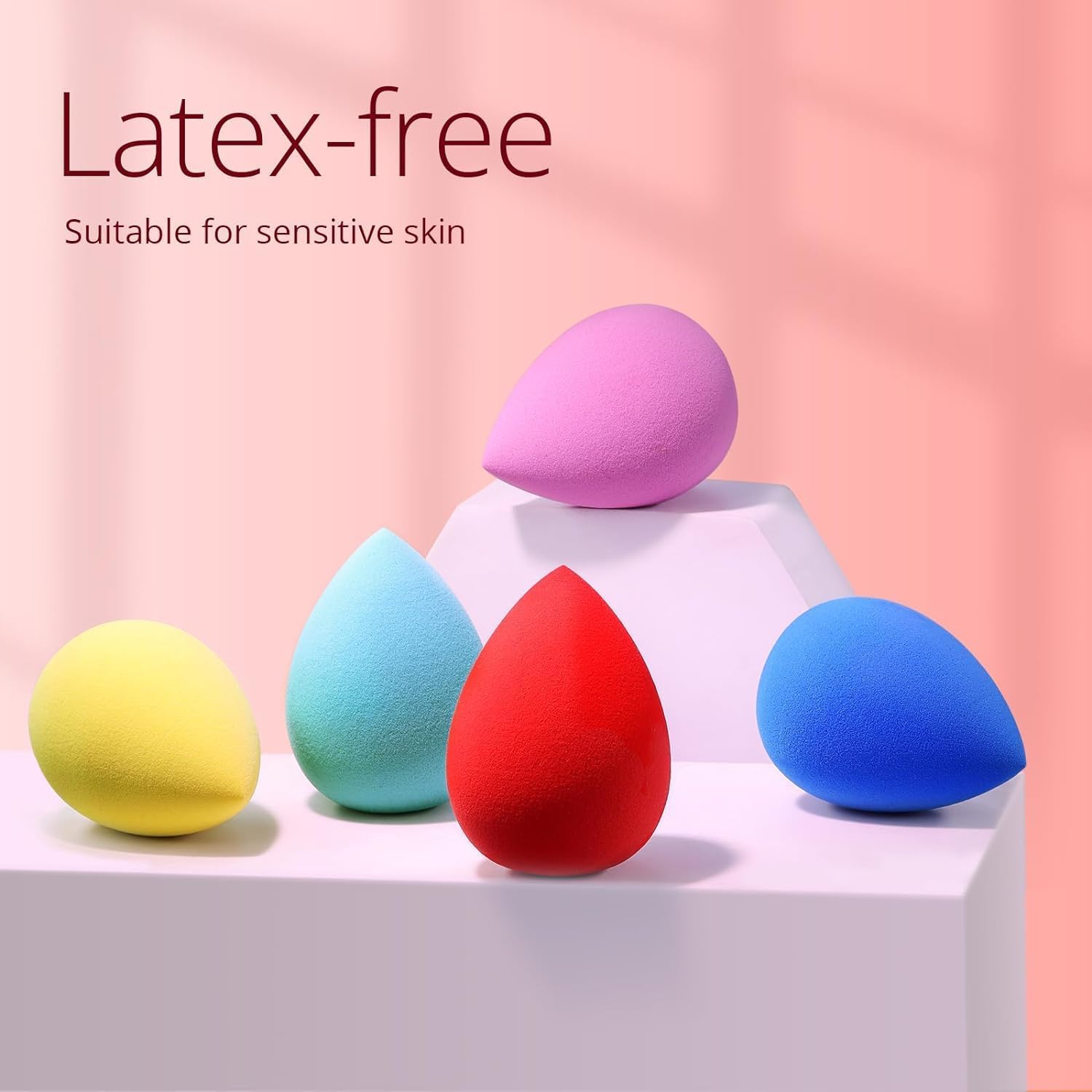 BEAKEY Makeup Sponge Set 5 Pack Micro Porous Low Absorption Soft Latex Free Foundation Beauty Sponges & Blenders for Powder Cream - Image 8