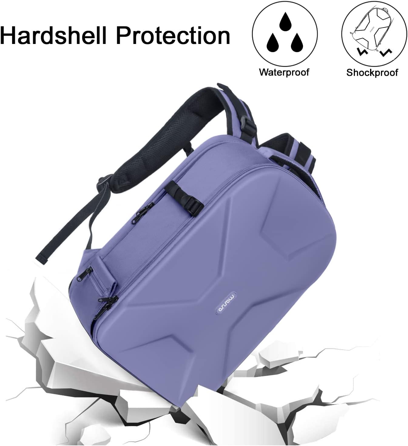 MOSISO Camera Backpack, DSLR/SLR/Mirrorless Photography Camera Bag 15-16 inch Waterproof Hardshell Case with Tripod Holder&Laptop Compartment Compatible with Canon/Nikon/Sony, Lavender Gray - Image 4