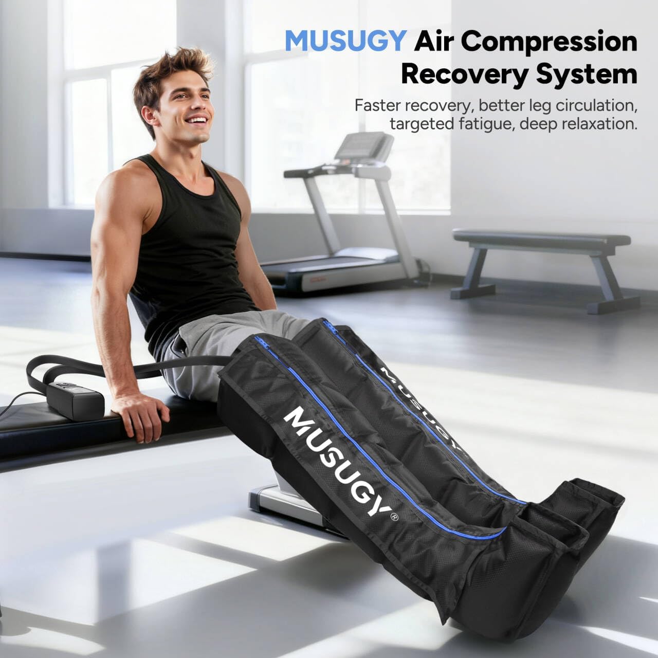 Sequential Air Compression Recovery System : Professional Full Leg Compression Boots for Circulation & Fast Recovery, Leg Recovery Boots for Muscle Relaxation - for Athletes, Runners, Gym - Image 2