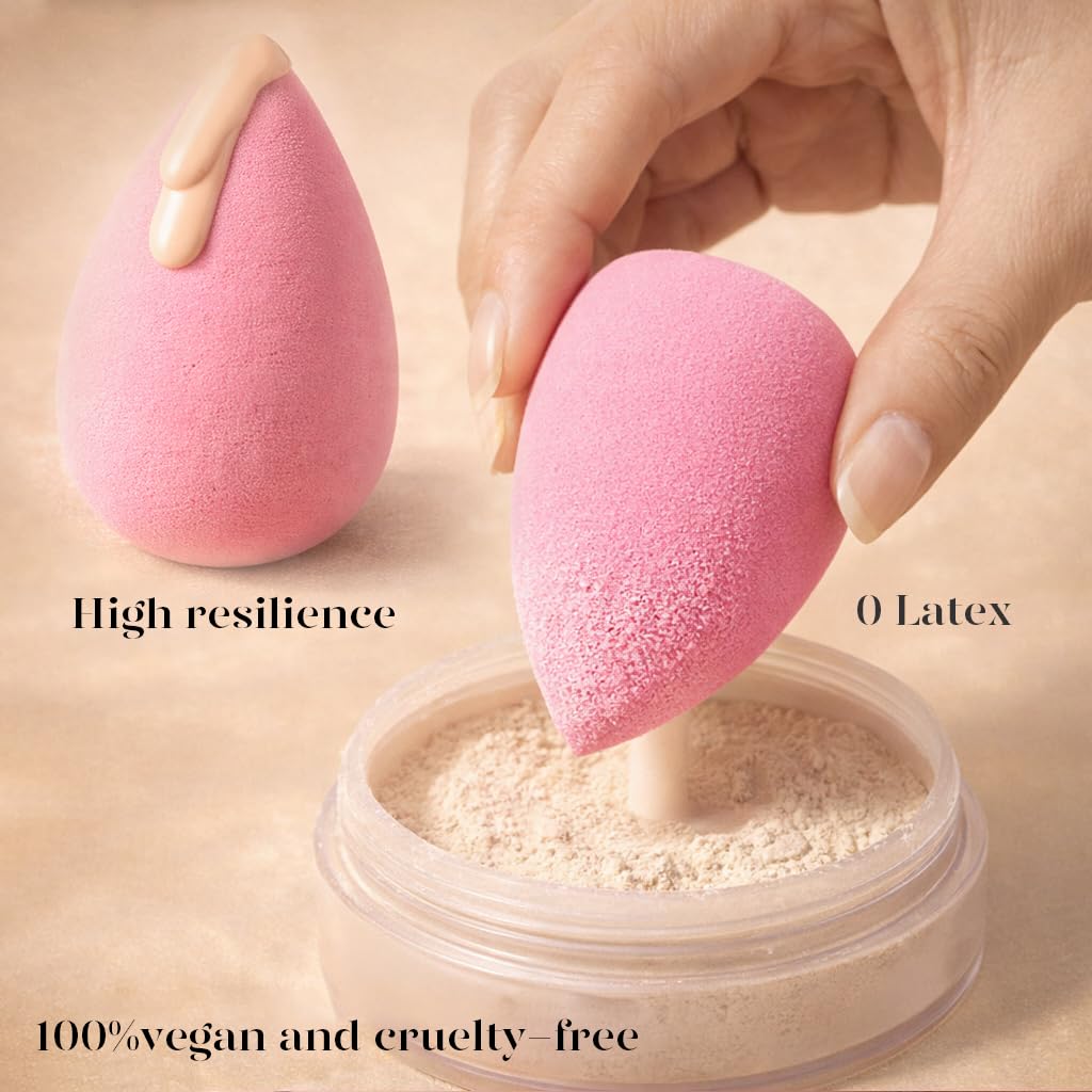 BEAKEY Makeup Brushes Sets, Brush Sets with Makeup Sponges (10+2pcs, with Black Case) - Image 5