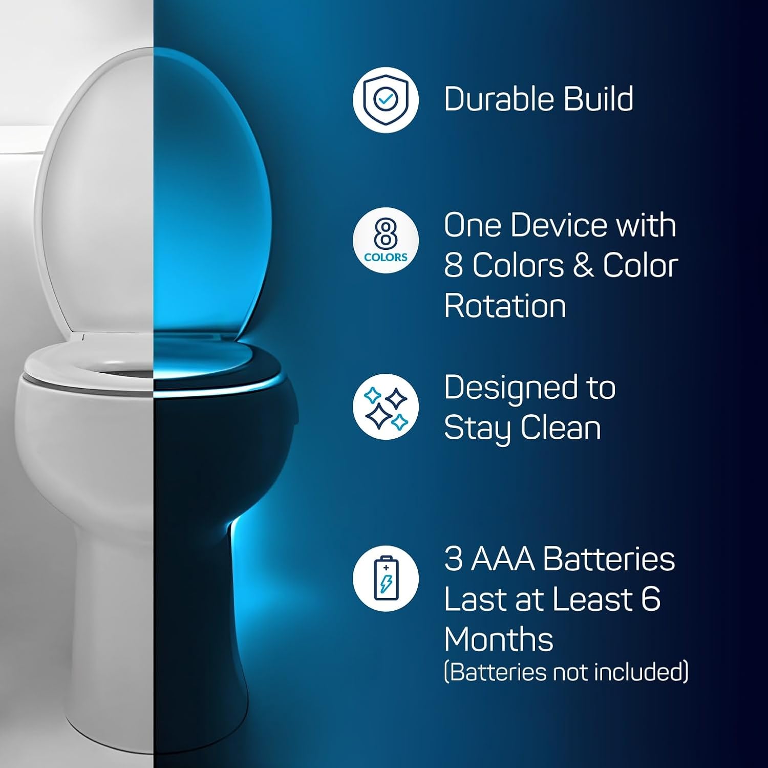 ToiLight The Original Toilet Bowl Night Light. Fun Useful Bathroom Motion Sensor Tech Gadget. Funny Novelty Birthday Gift Idea. Stocking Stuffer for Him Her Guys Men Mom Brother - Image 4