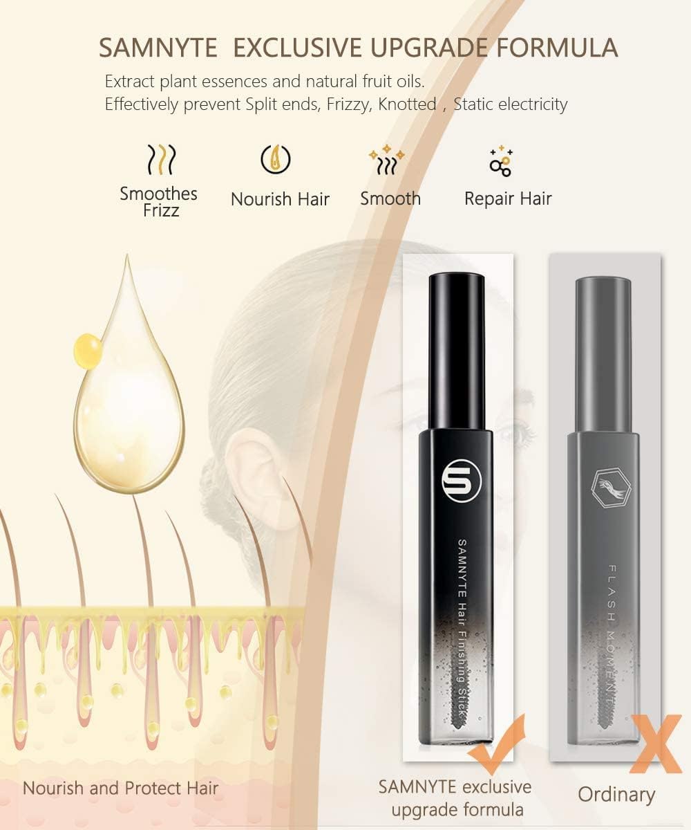 Hair Finishing Stick, 2 Pack - 0.7 Fl.Oz Hair Mascara for Taming Flyaways, Not-Greasy Hair Gel Stick - Image 4
