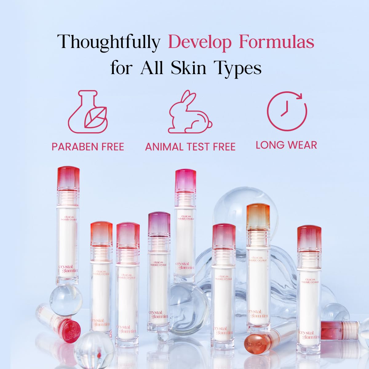 CLIO Crystal Glam Tint, Glossy Lip Tint with Glass-Like Shine, Lightweight Buildable Lip Stain, Long-Lasting Color, Non-Sticky, Rose Extract, Korean Lip Tint (006 DAILY MAUVE) - Image 5