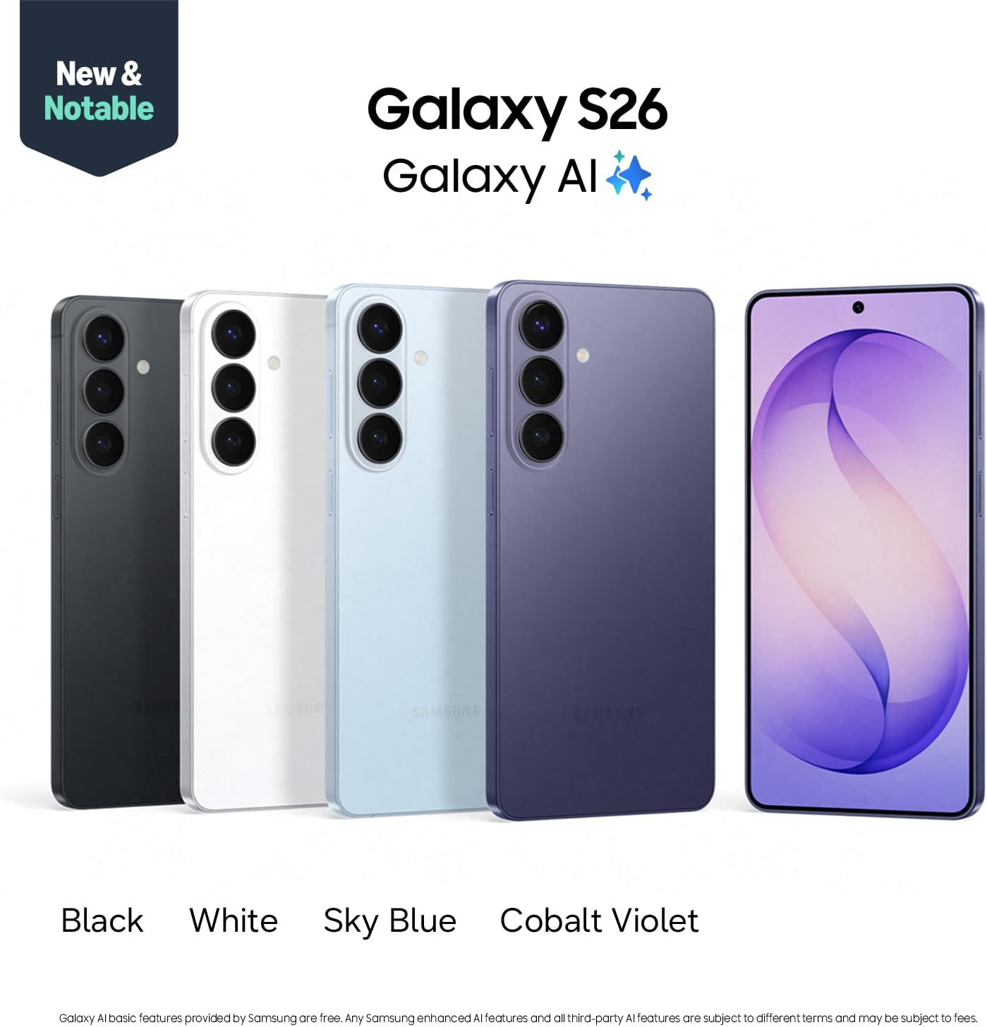 Samsung Galaxy S26, Unlocked Android Smartphone + $100 Gift Card, 512GB, Powerful Processor, Galaxy AI, Immersive Viewing, Durable Battery, 2026, US 1 Year Warranty, Cobalt Violet - Image 2