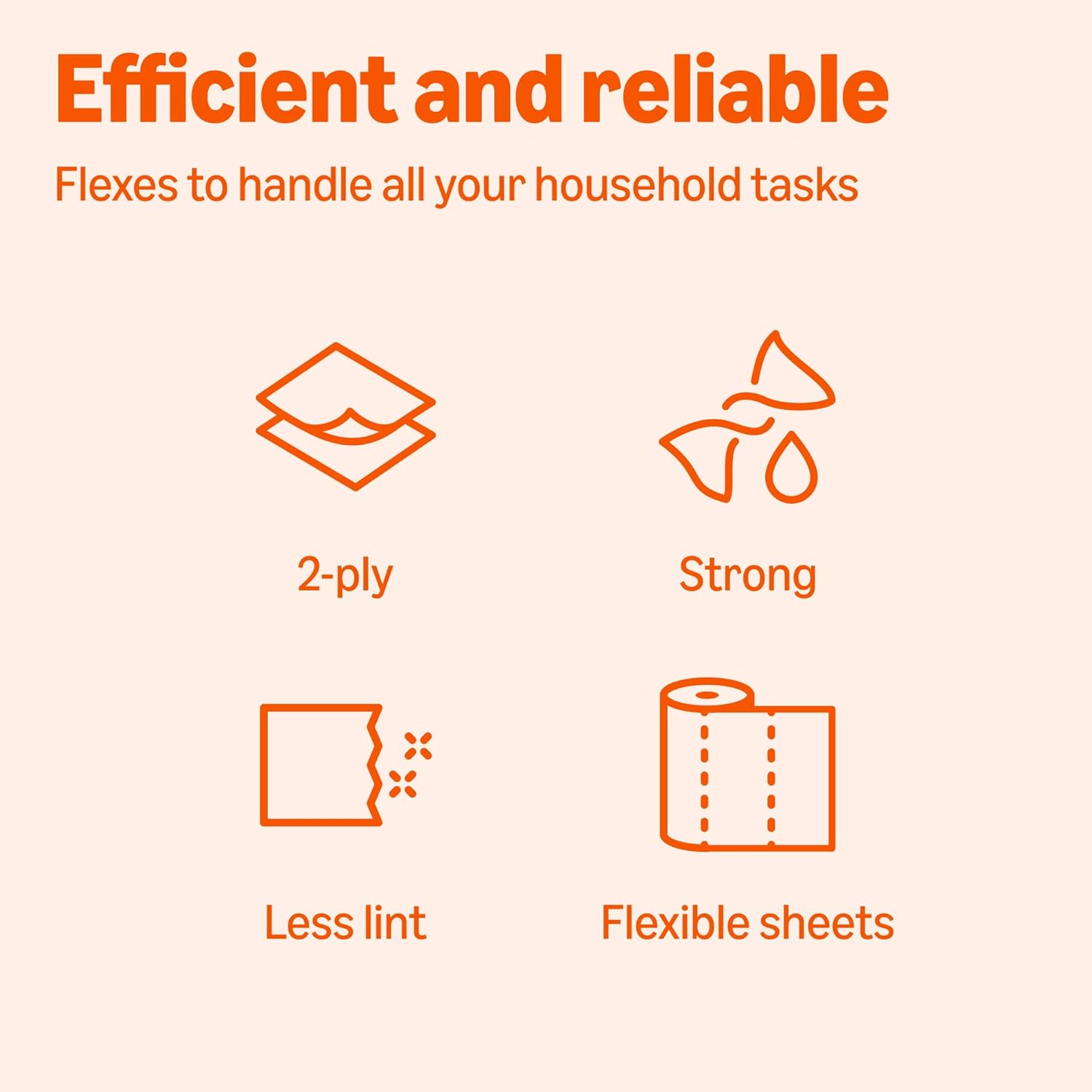 Amazon Basics 2-Ply Flex-Sheets Paper Towels, 12 Basics Rolls = 40 Regular Rolls, Everyday Value with 150 Sheets per Roll, Packaging May Vary - Image 5
