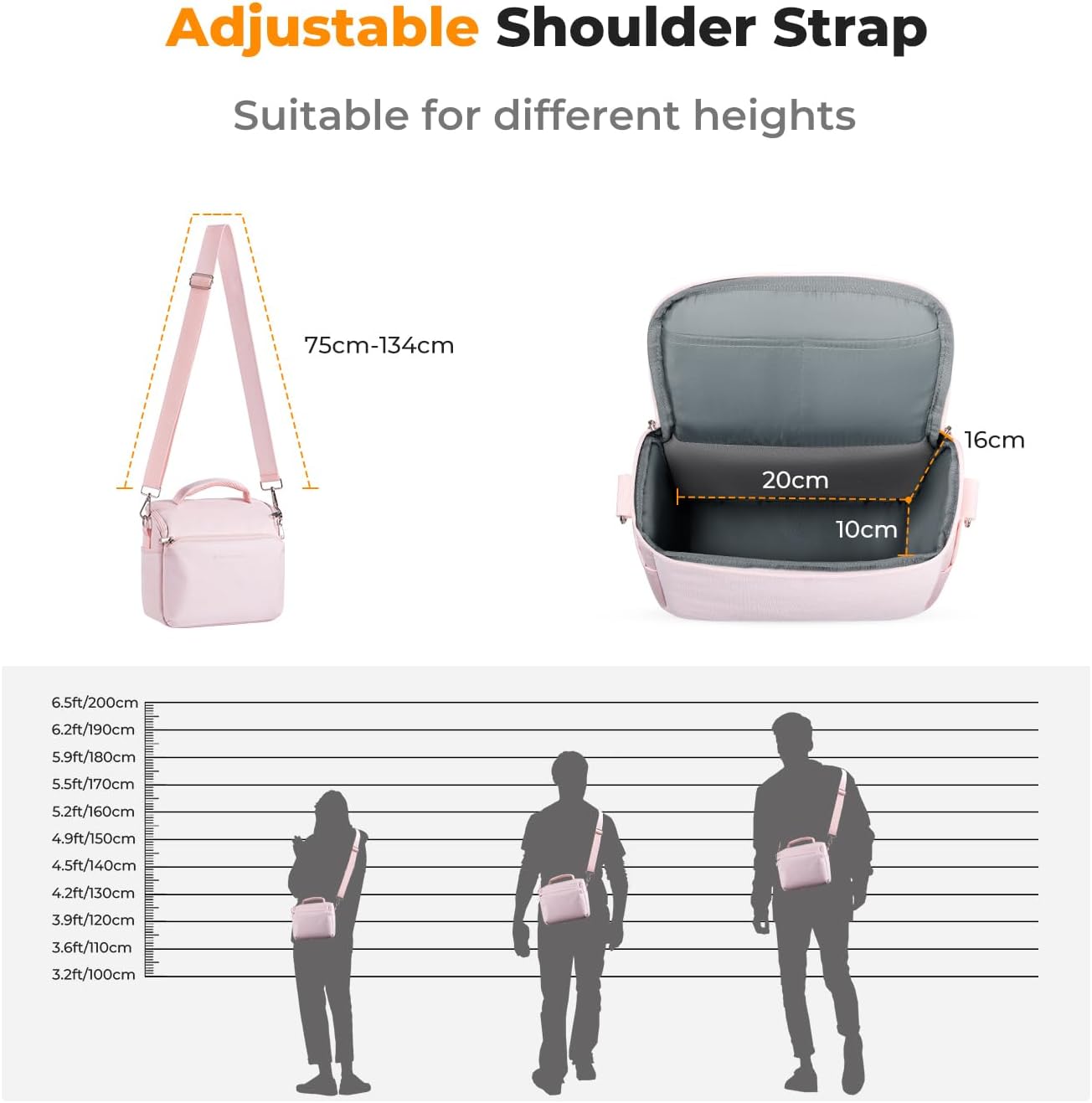 K&F CONCEPT Camera Sling Bag Small Crossbody Camera Case DSLR/SLR/Cute Compact Shoulder Photography Bags for Photographers - Image 6