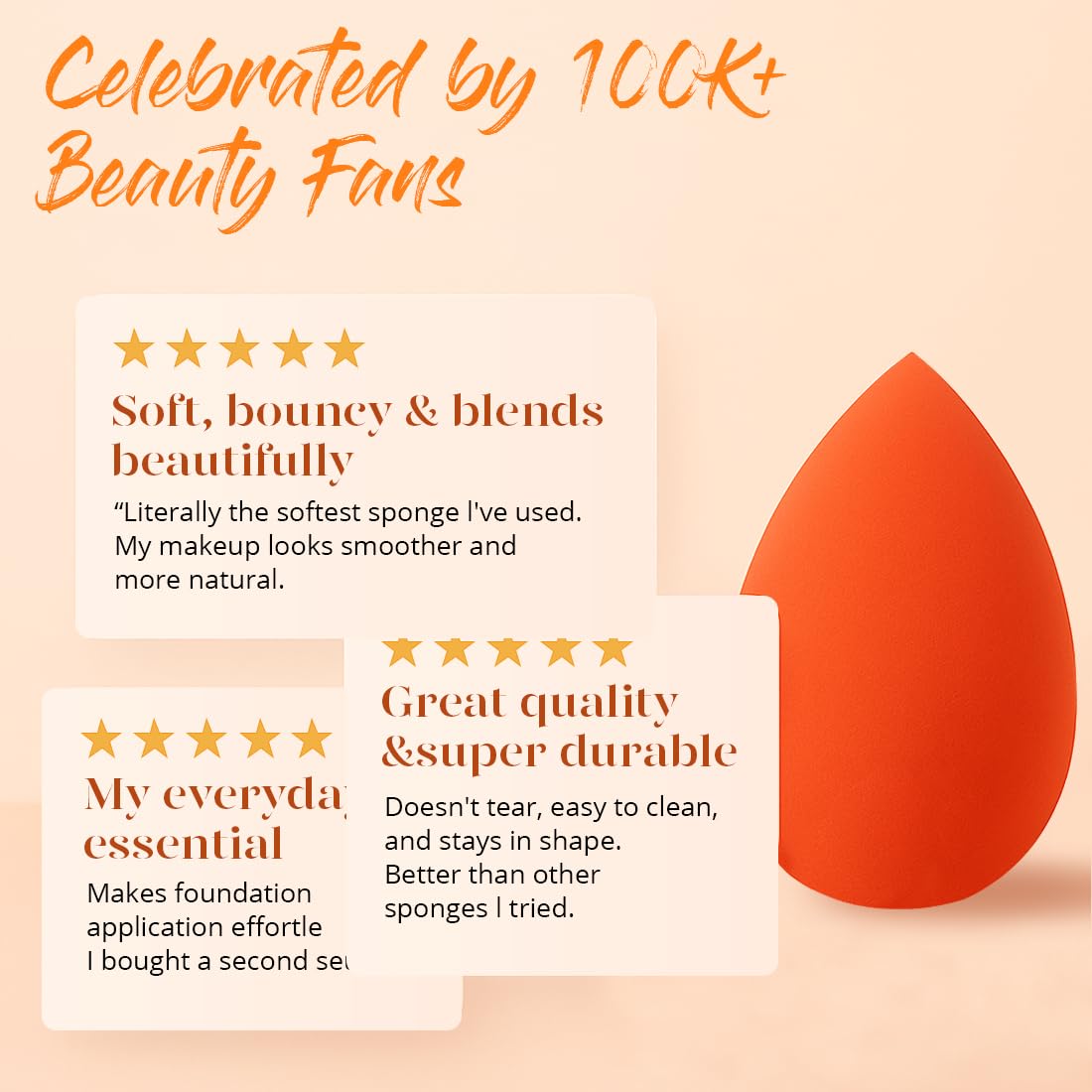 BEAKEY Makeup Sponge Set 5 Pack Micro Porous Low Absorption Soft Latex Free Foundation Beauty Sponges & Blenders for Powder Cream - Image 4