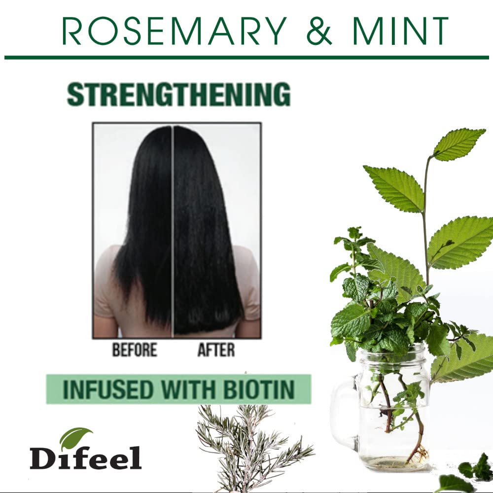 Difeel Rosemary and Mint Premium Hair Oil with Biotin 7.1 oz. - Natural Rosemary Oil for Hair Growth & Biotin - Image 4