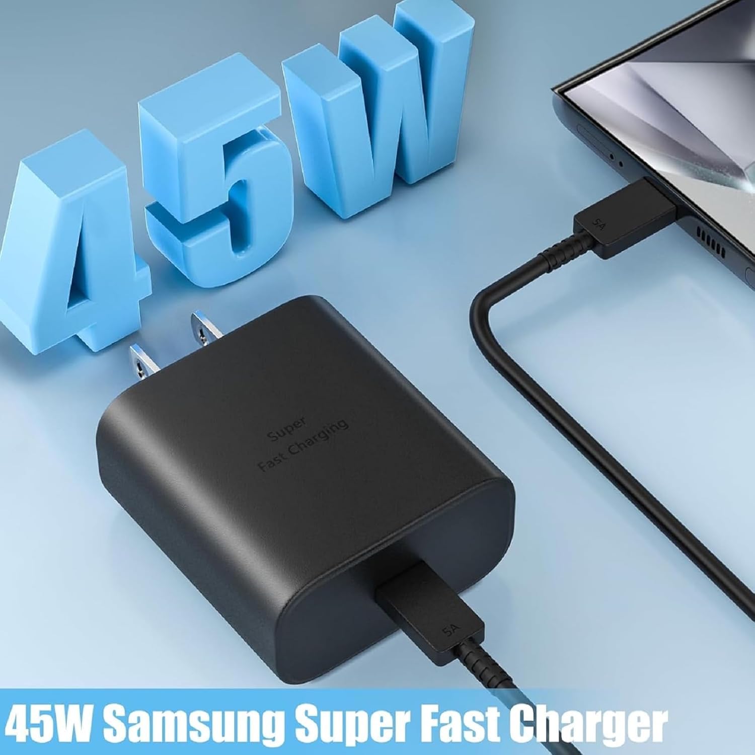 S24 S25 S23 A16 Samsung Charger Super Fast Charging 45W USB C Super Fast Charger with 6FT Type C Charger Cable Cord for Samsung Galaxy S25/S24/S23/S22/Ultra/Plus/FE,Galaxy Tab S9,Z Fold/Z Flip,A55,A15 - Image 3