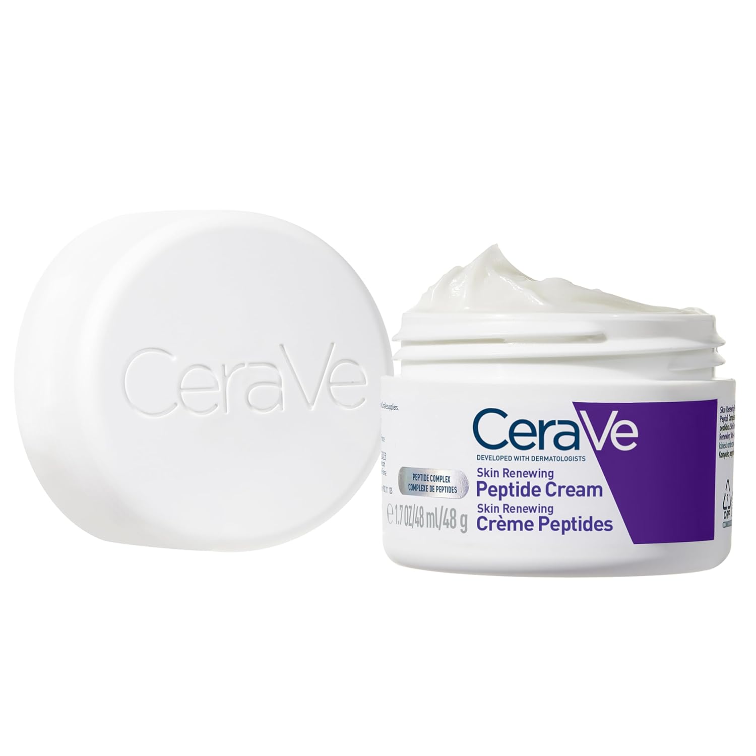 CeraVe Skin Renewing Night Cream, Niacinamide, Peptide Complex, and Hyaluronic Acid Moisturizer for Face, 1.7 Ounce, Packaging may Vary - Image 3