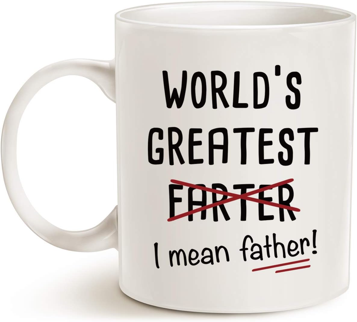 Funny Best Dad Coffee Mug, World's Greatest F, I Mean Father, Best Cute Birthday Gifts for Dad Cup White, 11 Oz - Image 2