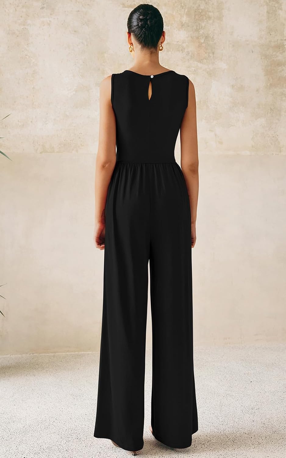 PRETTYGARDEN One Piece Jumpsuits for Women Dressy Casual Sleeveless Crewneck Wide Leg Rompers Jumpers Vacation Summer Outfits - Image 5