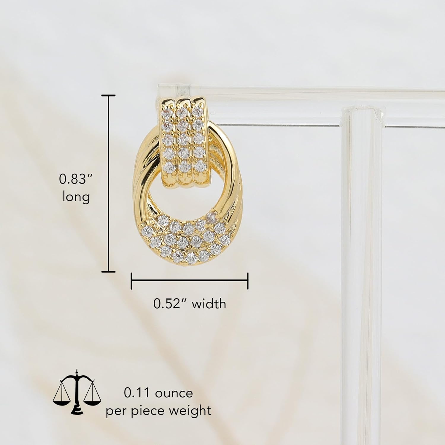 Jean Beau Chunky Gold Stud Earrings for Women Trendy Gold Plated Dangle Drop Wedding Prom Birthday Fashion Office Jewelry Gift - Image 3