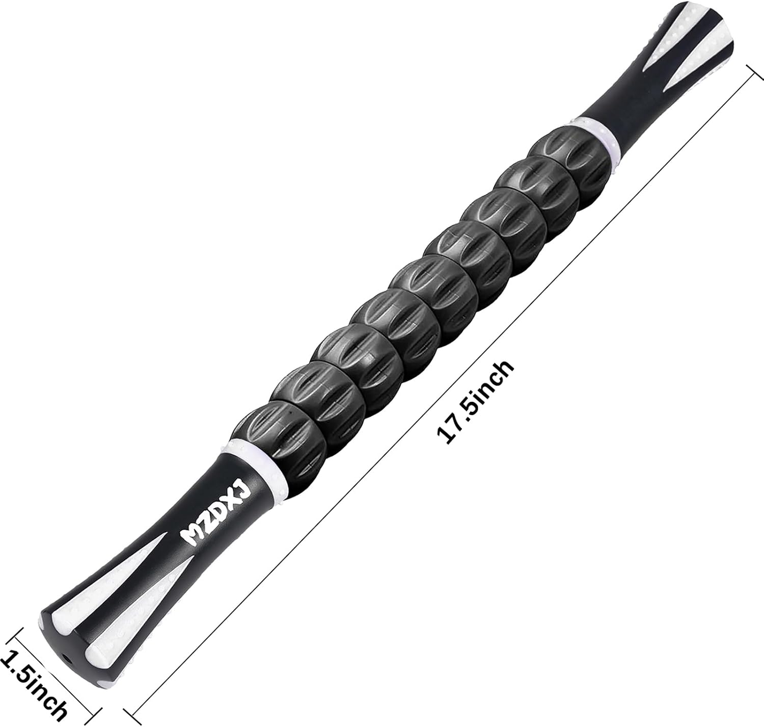 Muscle Roller Massage Roller Stick- Deep Tissue Fascia Blaster for Myofascial Pain Relief, Lymphatic Drainage & Body Sculpting, Handheld Physical Therapy & Recovery Tool (White black-18 inch) - Image 2