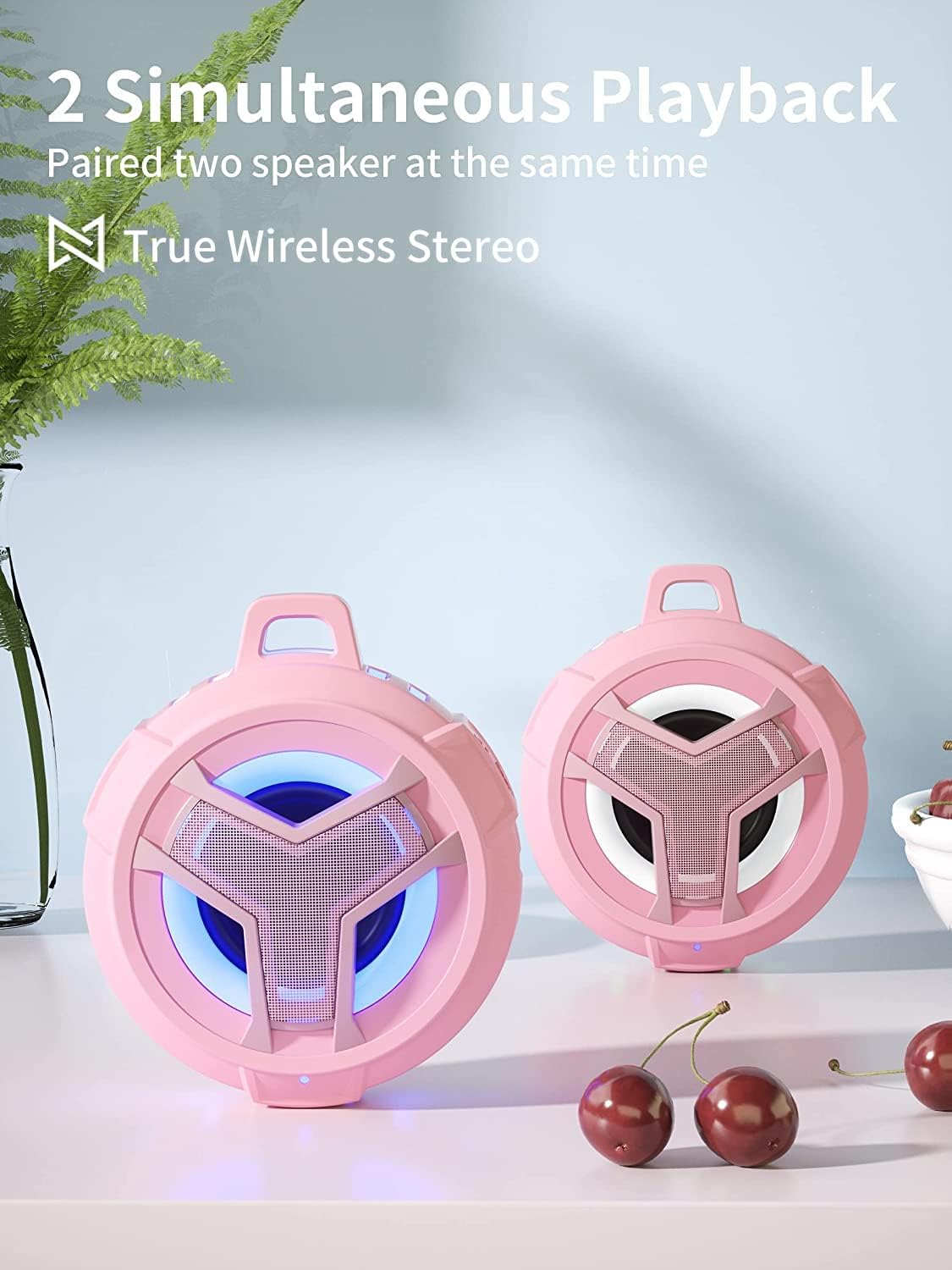 EBODA Bluetooth Shower Speaker, IP67 Waterproof Portable Wireless Small Speakers, Floating, 24H Playtime for Home, Beach, Pool, Kayak, Hiking, Boat Accessories, Gifts for Women, Girls - Pink - Image 7