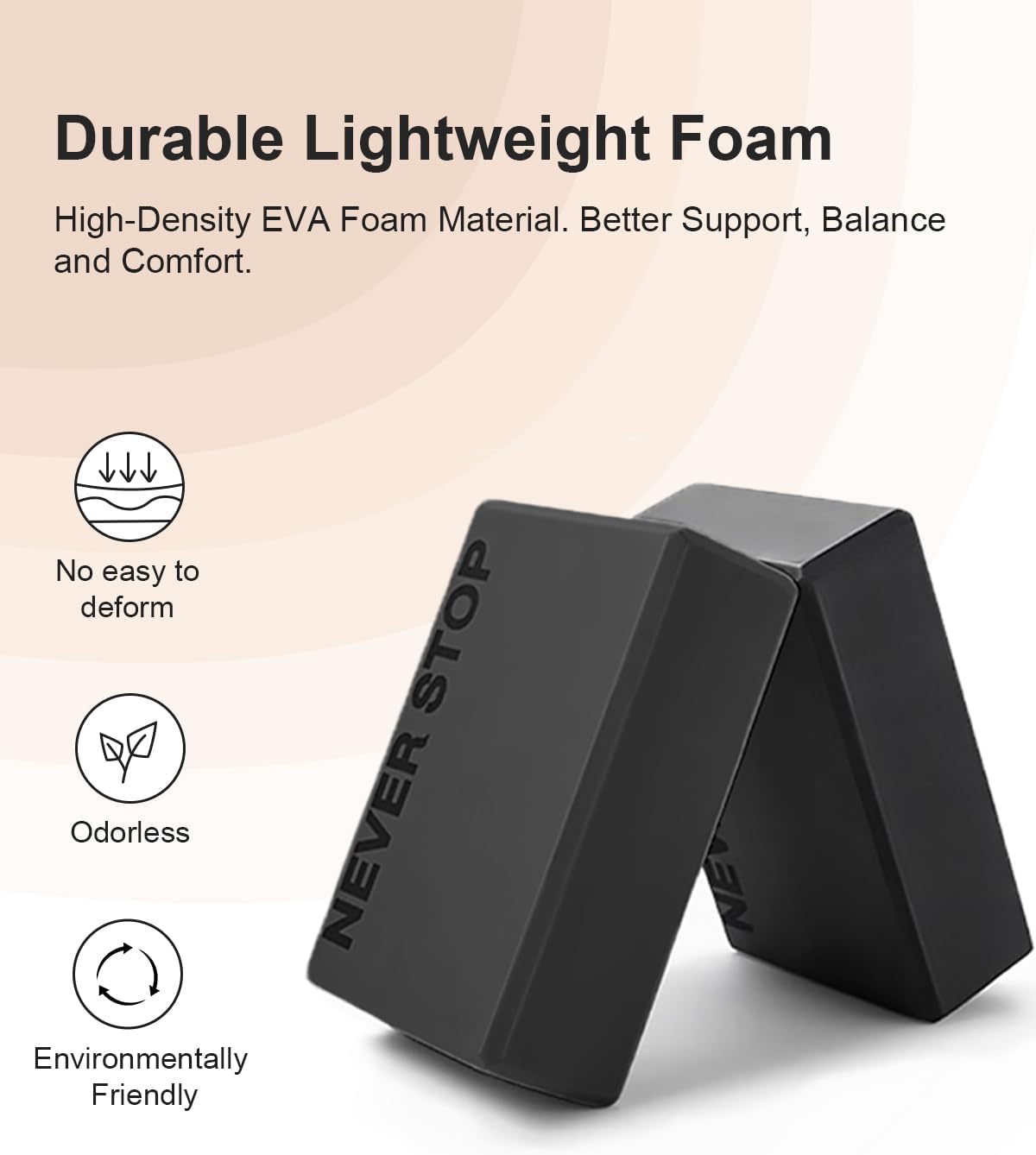 KEEP Yoga Block, High-Density EVA Foam 2 Pack Yoga Block with Non-Slip Textured Surface, Supportive, Lightweight - Ideal for Yoga - Image 6