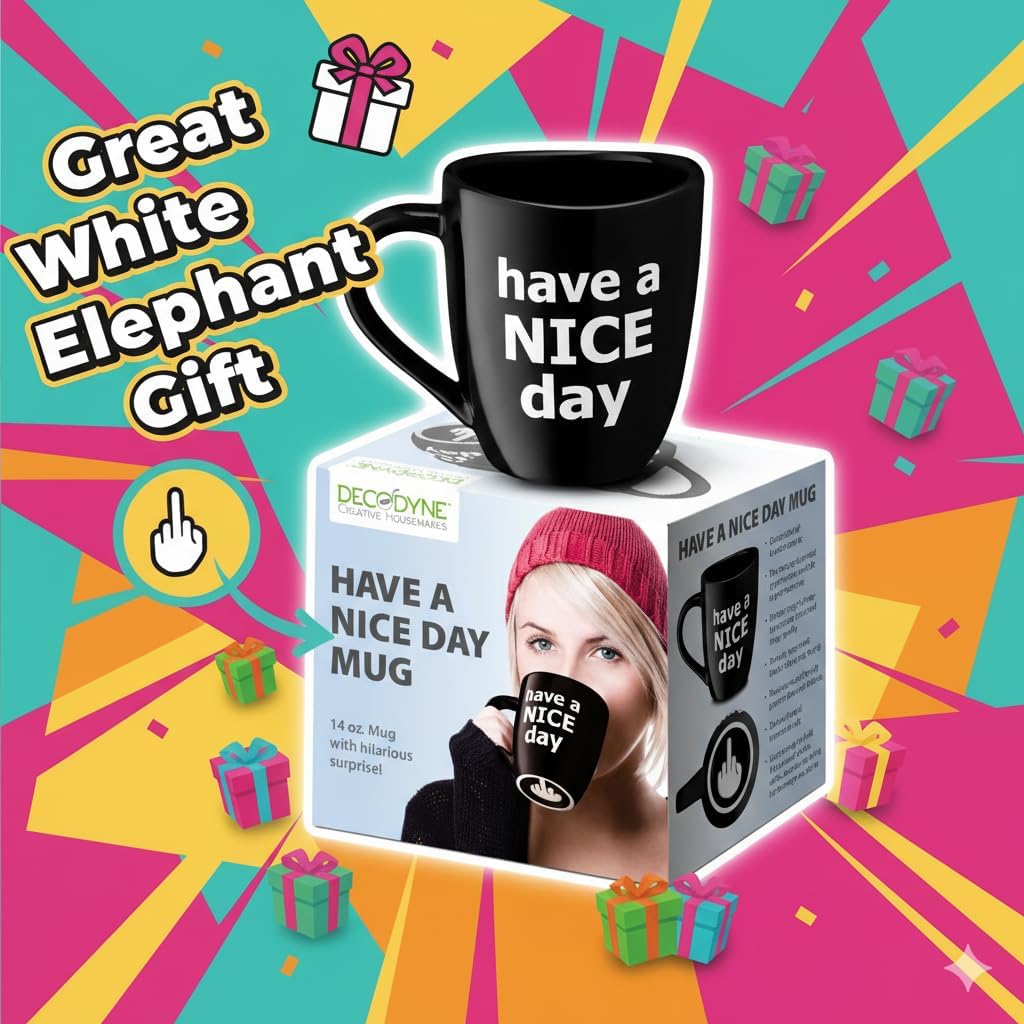 Decodyne Funny Coffee Mug, Gag White Elephant Gifts for Adults and Coworkers - Perfect for Bachelorette Parties, Christmas, and Novelty Gifts, 14 Ounce (Black) - Image 4