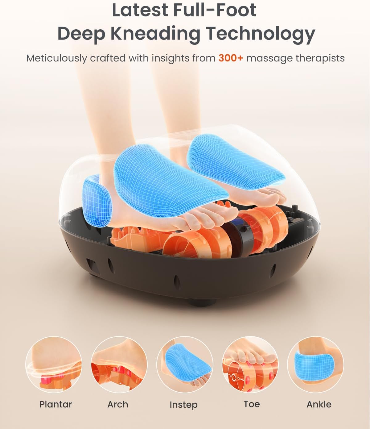 RENPHO Full Foot Massager Machine, 2026 Upgraded Shiatsu Foot Massager with Heat, FSA Eligible HSA Store Eligible, Plantar Fasciitis Massager, Birthday Gifts for Women Mom Men Dad, Fits Up to Size 13 - Image 2