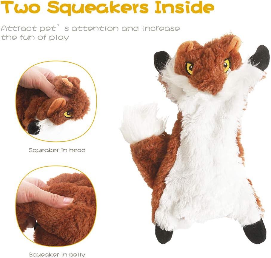 Dog Squeak Toys, No Stuffing Plush Dogs Chew Toy Bundle for Small Medium Large Breed Chewer Tough Durable Squeaky Pet Fetch Puppy Teething Chewing Interactive to Keep Them Busy Best Birthday Gift - Image 4