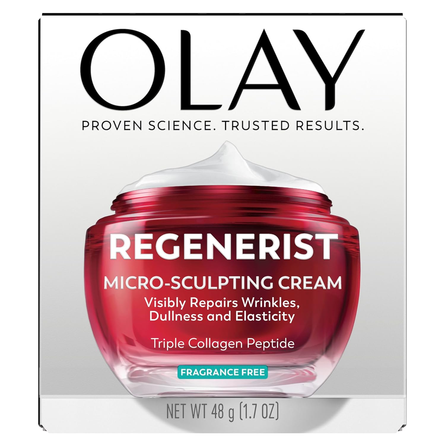Olay Face Moisturizer, Regenerist Micro-Sculpting Cream for Women, Fragrance-Free - Anti-Aging, Anti-Wrinkle, Firming Skin Care - Triple Collagen Cream, Peptide, Hyaluronic Acid, Niacinamide, 1.7oz - Image 12