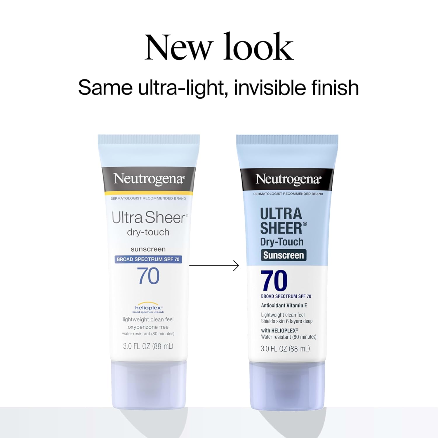Neutrogena Ultra Sheer Dry-Touch Sunscreen Lotion SPF 70, Broad Spectrum, Water Resistant 80 Min, Oil-Free, Oxybenzone-Free, Non-Comedogenic, Matte Finish, Body Sunscreen, Travel Size 3 Fl Oz - Image 2