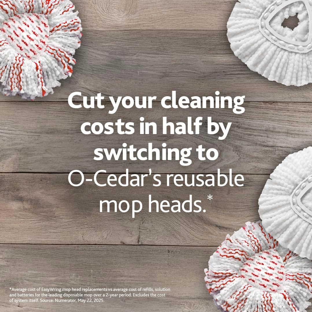 O-Cedar EasyWring Microfiber Spin Mop, Bucket Floor Cleaning System, Red, Gray, Standard - Image 9