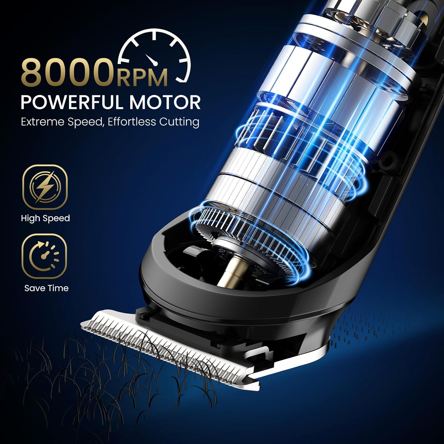 Ufree 3-in-1 Beard Trimmer for Men, Valentine Gifts for Men, IPX6 Waterproof Men's Electric Razor Shaver for Mustache, Professional Hair Trimmer Clippers, Type-C Body Grooming Kit - Image 4
