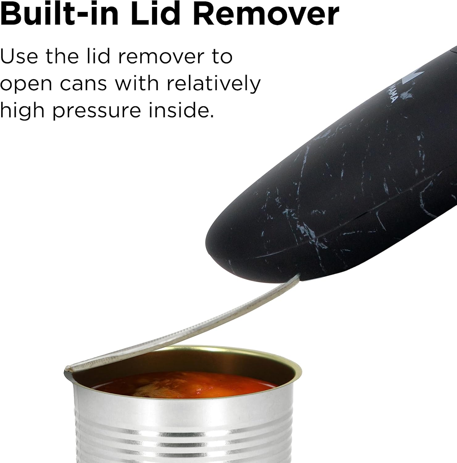 Kitchen Mama Auto 2.0 Electric Can Opener: Blade Opens Almost Any Can Pop or Soda Can - Automatic, Hands Free, Safe, Smooth Edge, Lid Remover, Battery Operated, Cordless, YES YOU CAN (Marble Black) - Image 3