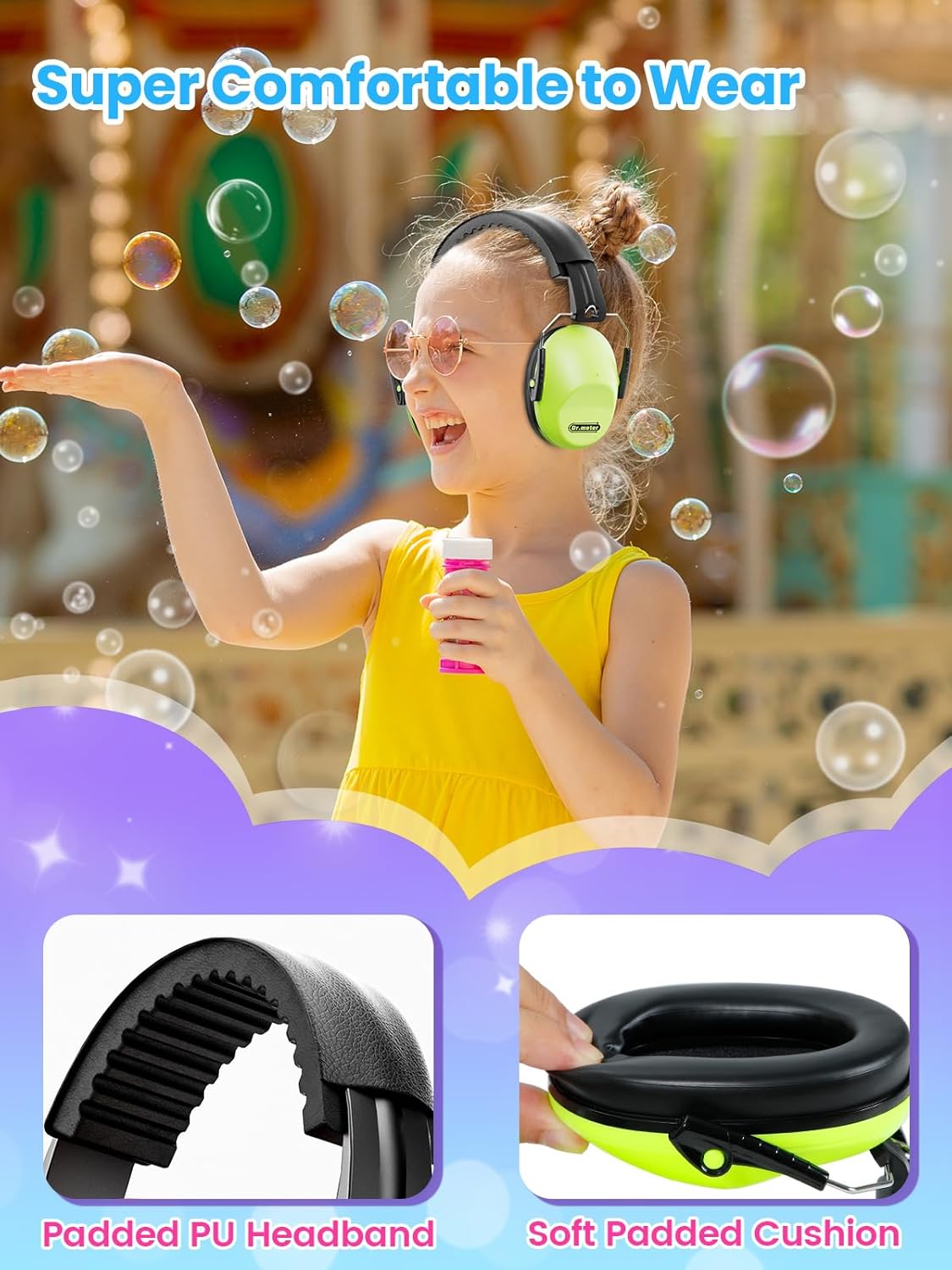 Ear Muffs for Noise Reduction: 27.4SNR Noise Cancelling Headphones for Kids Adults, EM100 Adjustable Hearing Protection Earmuffs for Monster Jam, Autism Sensory, Concerts, Fireworks - Image 2