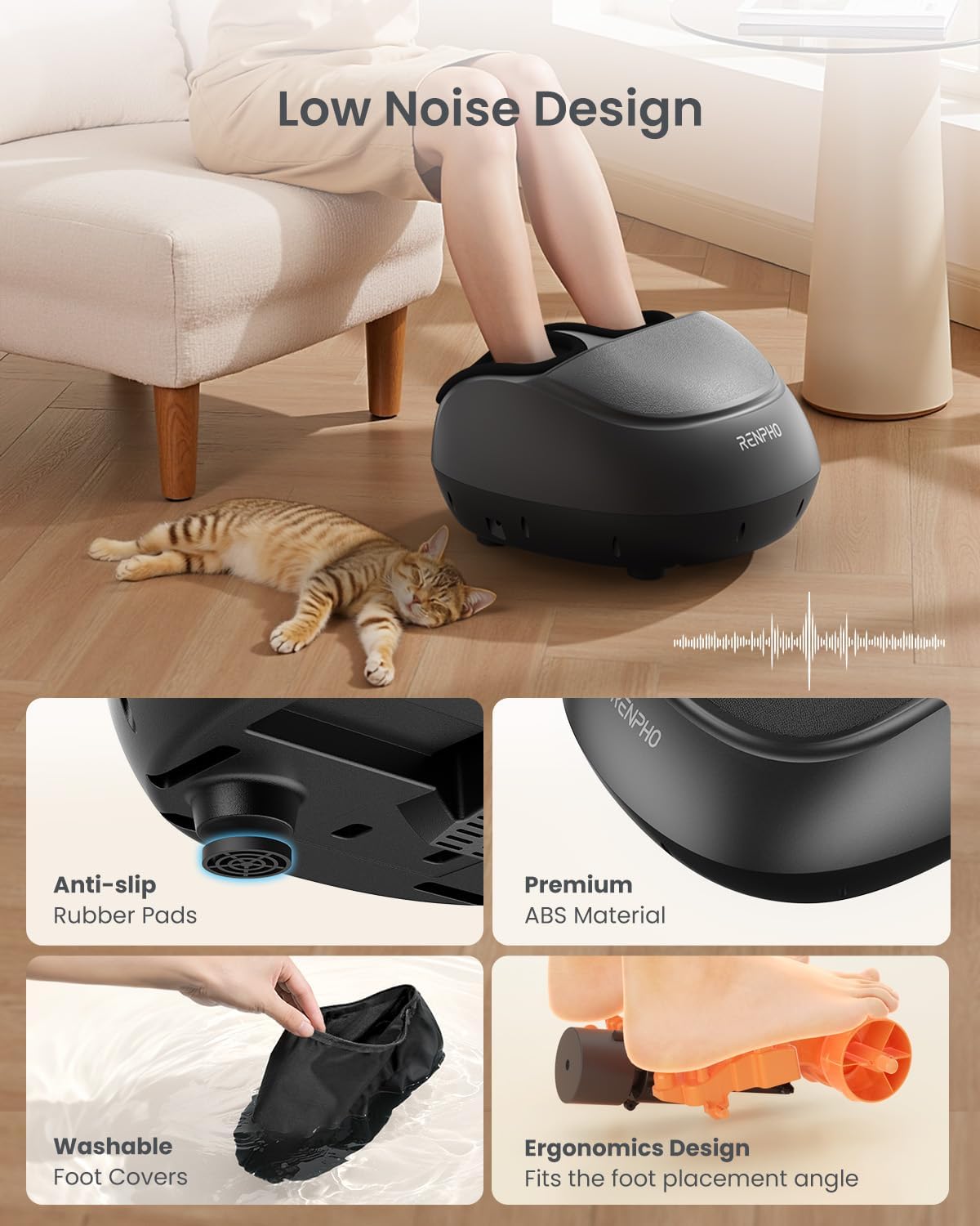 RENPHO Full Foot Massager Machine, 2026 Upgraded Shiatsu Foot Massager with Heat, FSA Eligible HSA Store Eligible, Plantar Fasciitis Massager, Birthday Gifts for Women Mom Men Dad, Fits Up to Size 13 - Image 5