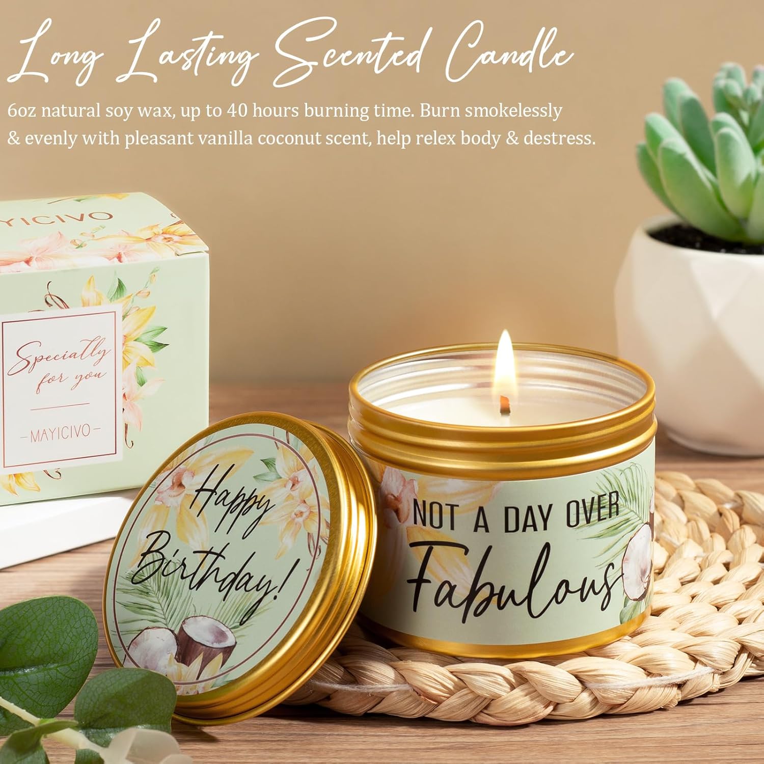 Birthday Gifts for Women Friendship, Unique Happy Birthday Gifts Basket for Mom Her Best Friend Sister Wife Girlfriend Coworker, Luxury Self Care Box Vanilla Coconut Relaxing Spa Gifts Set w/Blanket - Image 6