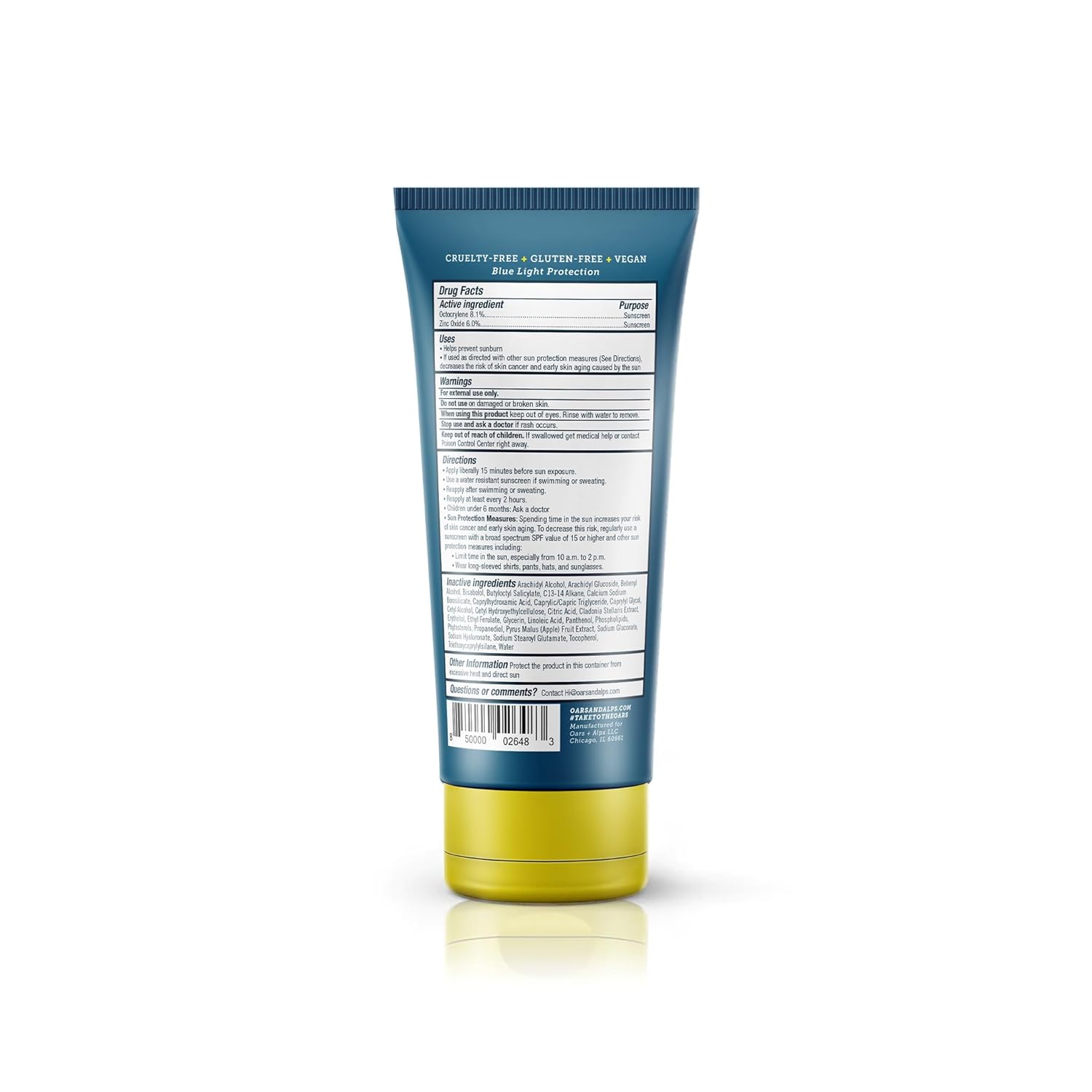 Oars + Alps SPF 37 Sunscreen and Everyday Anti Aging Face Moisturizer, Infused with Hyaluronic Acid - Image 2