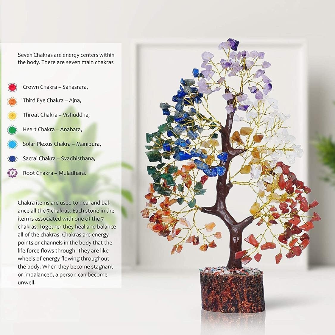 YATSKIA 7 Chakra Tree of Life - Crystals and Healing Stones | Birthday Gifts for Women | Crystal Tree for Positive Energy | Home Office Decor | Spiritual Gifts for Women - Image 3
