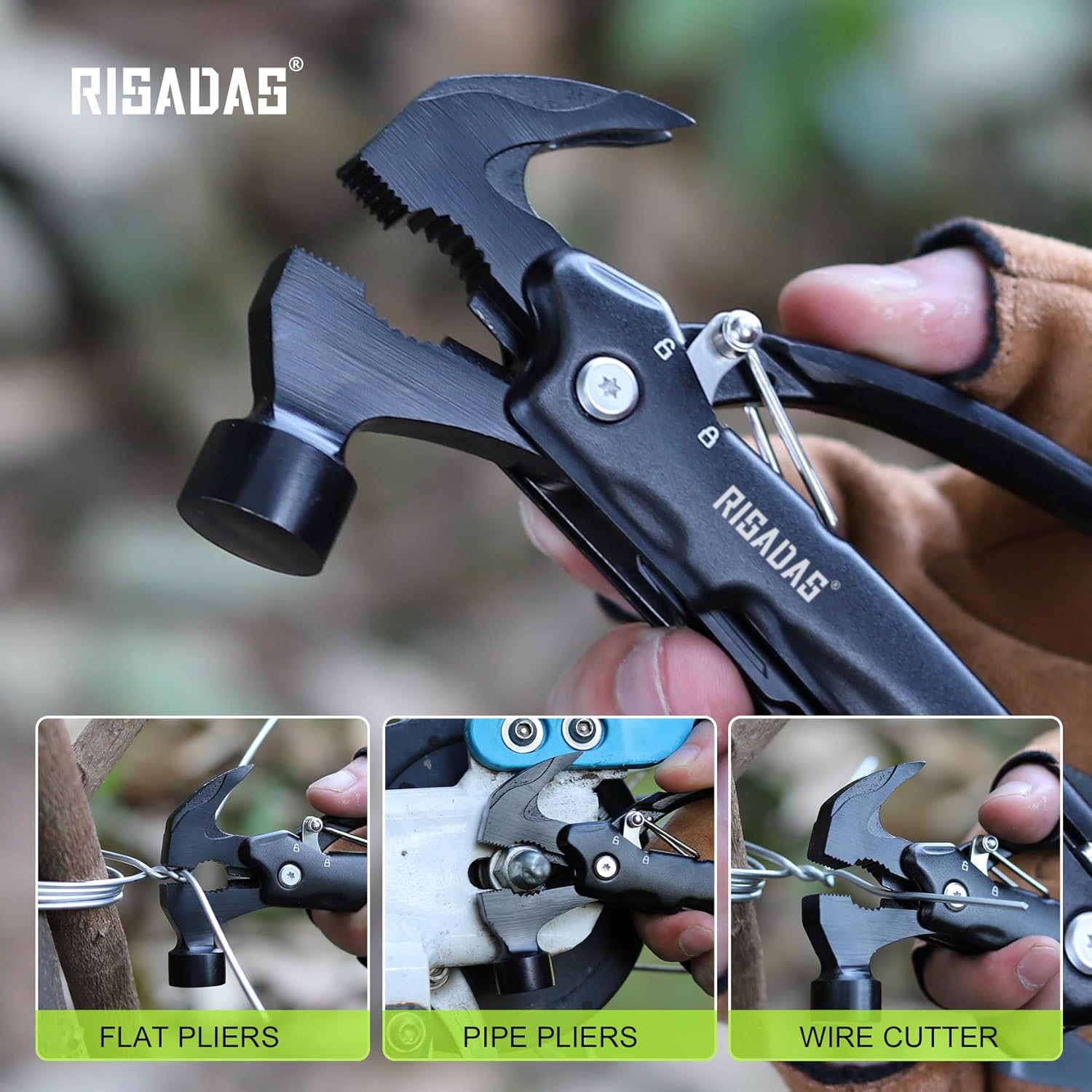 Gifts for Men - Birthday Gifts for Man, Dad, Husband, Mens Gift Ideas - Stocking Stuffers for Men, Mens Stocking Stuffers - Christmas Fathers Day Groomsmen Gift - Multitool Hammer for Camping, Hiking - Image 5
