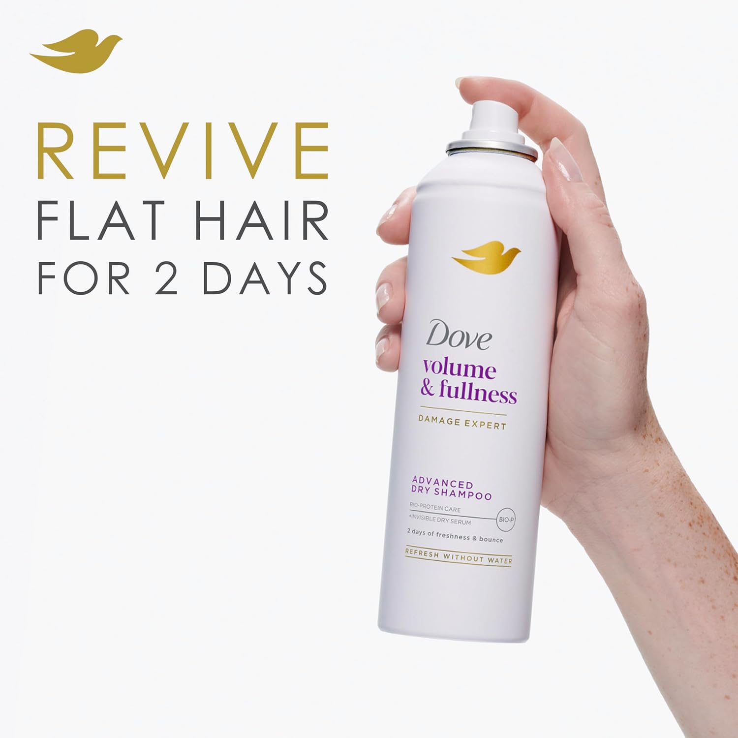 Dove Dry Shampoo Spray, Volume & Fullness, Absorbs Oil to Refresh Hair Without Washing, 5 oz (2-Pack) - Image 6
