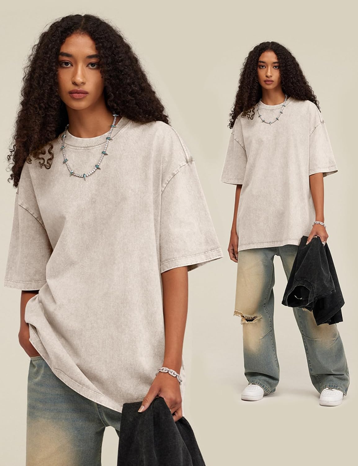 Arssm 3 Pack Men Oversized T Shirts Vintage Tee Loose Fit Short Sleeve Casual Streetwear Baggy Washed Unisex Tops - Image 2