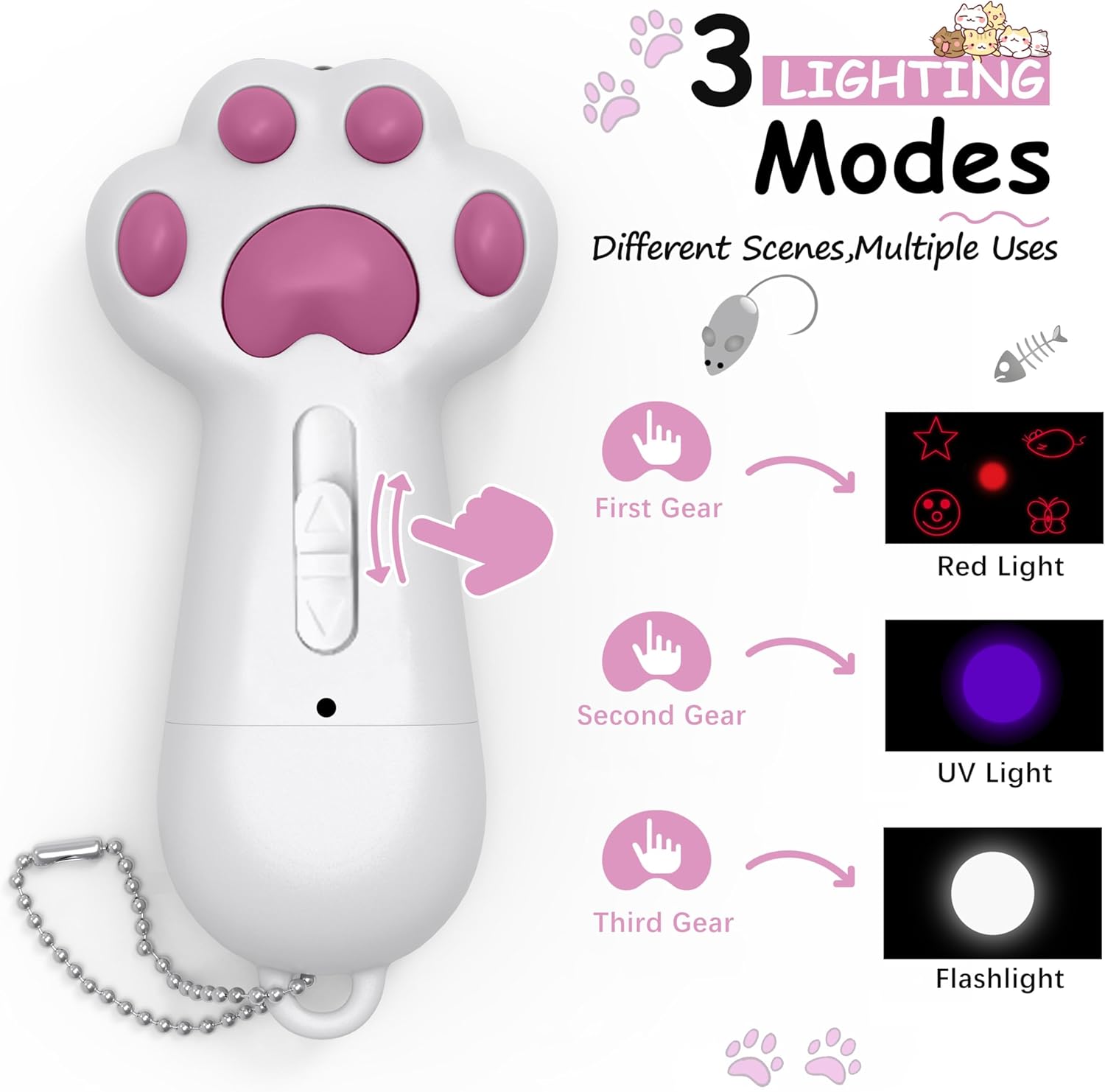 FYNIGO Interactive Cat Toys for Indoor Cats and Dogs,7 in 1 USB Rechargeable Cat Teaser Toy for Chasing and Exercise - Image 2
