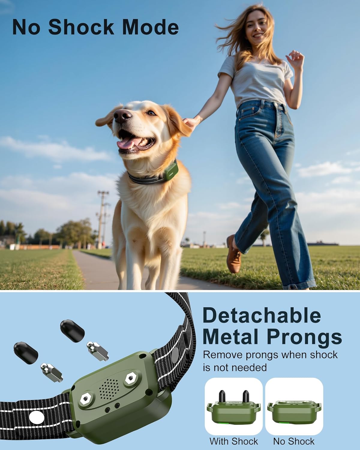 Jugbow Dog Shock Collar - 4500FT Dog Training Collar with Remote, IPX8 Waterproof Electric Dog Collar with 4 Training Modes, Security Lock, Rechargeable eCollar for 10-120lbs Small Medium Large Dogs - Image 5