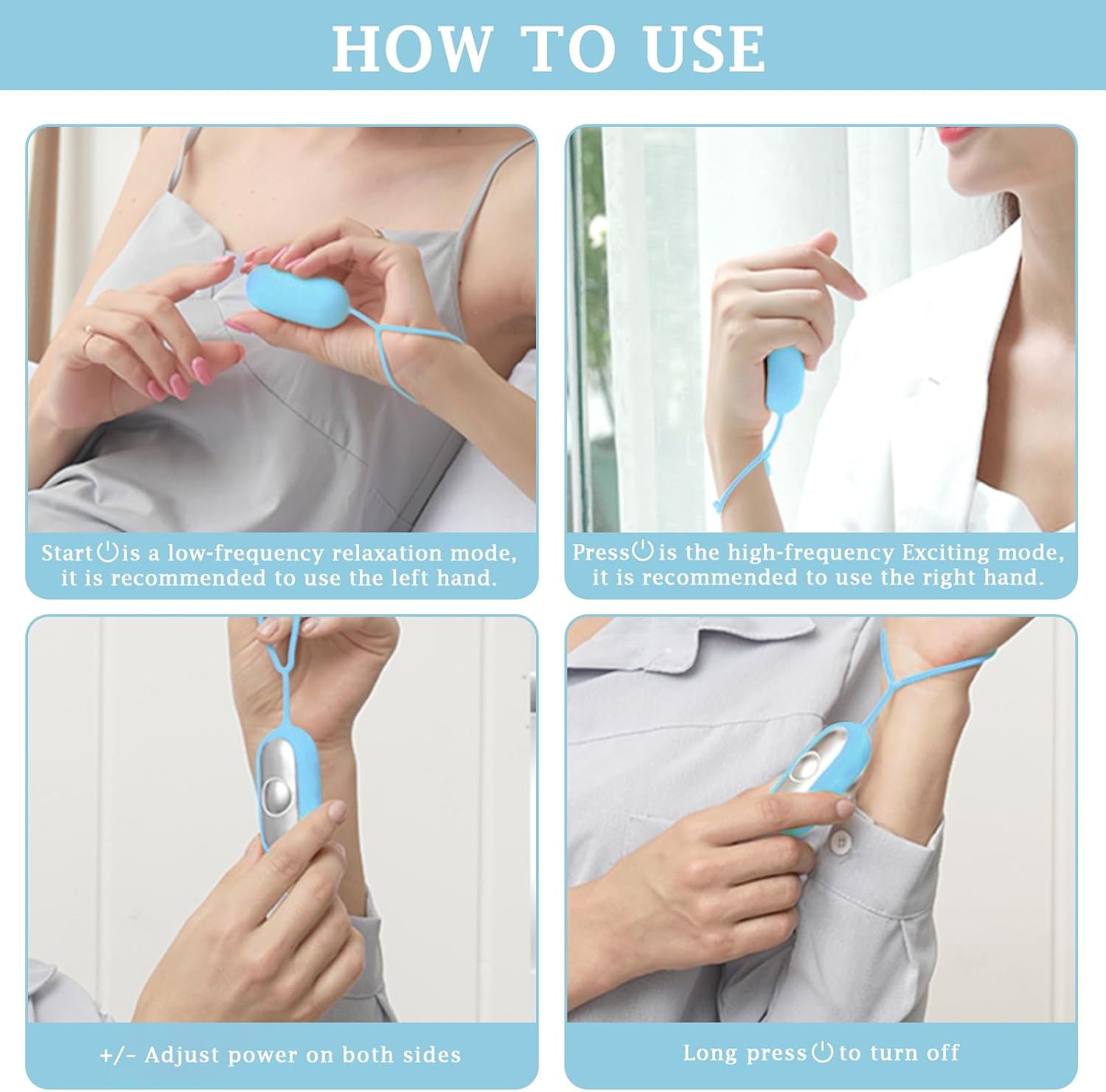 Compact Handheld Sleep Device - Relaxation Tool for Improved Sleep, Mood & Focus, Adjustable Massage Intensity, Portable & Easy to Carry(Blue) - Image 6