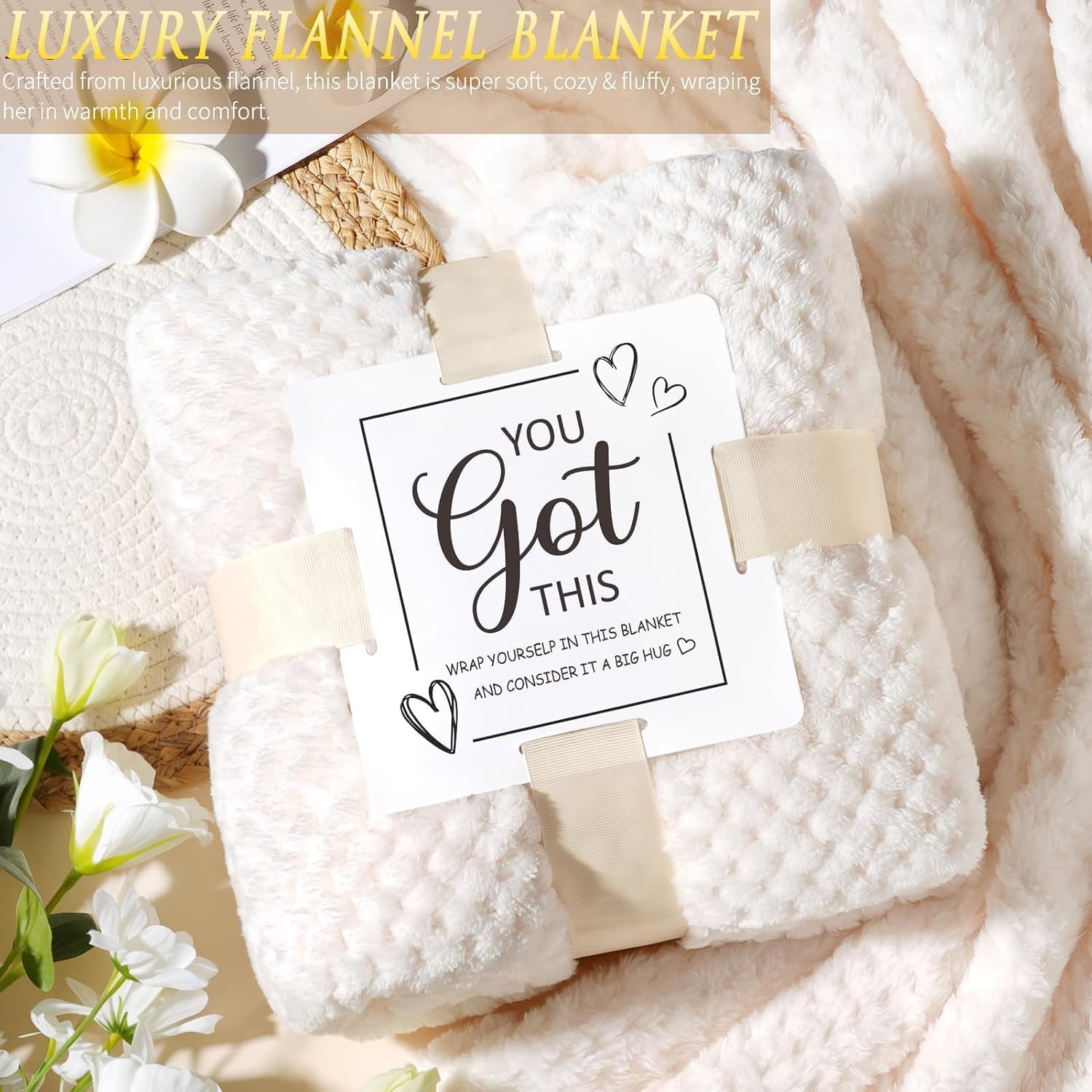 Get Well Soon Gifts Baskets for Women Self Care Gifts, Spa Care Package After Surgery Inspirational Thinking of You Sympathy Gift, Feel Better Encouragement Gift for Women Sick Friends Mom w/ Blanket - Image 4