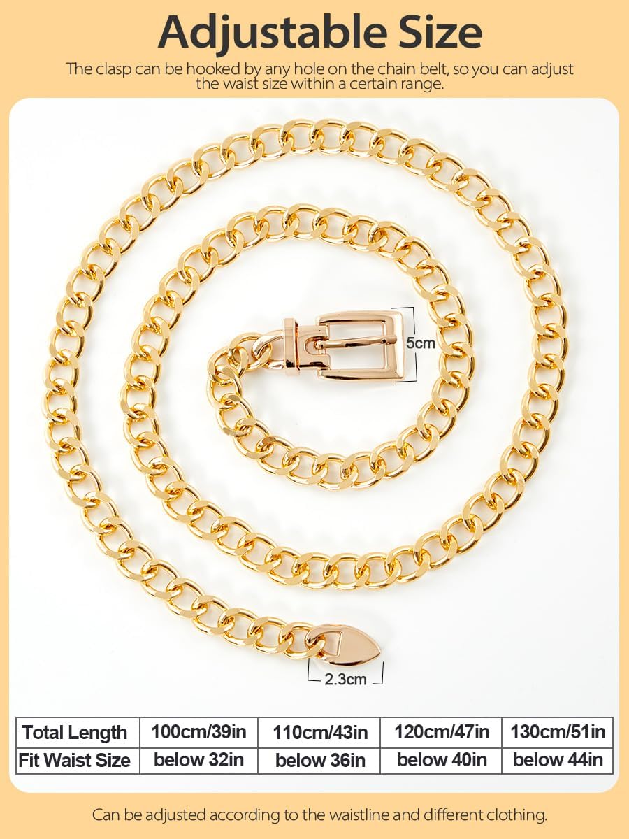 FIORETTO Chain Belt for Women Metal Waist Chain Fashion Multilayer Chain Belts for Dress - Image 6
