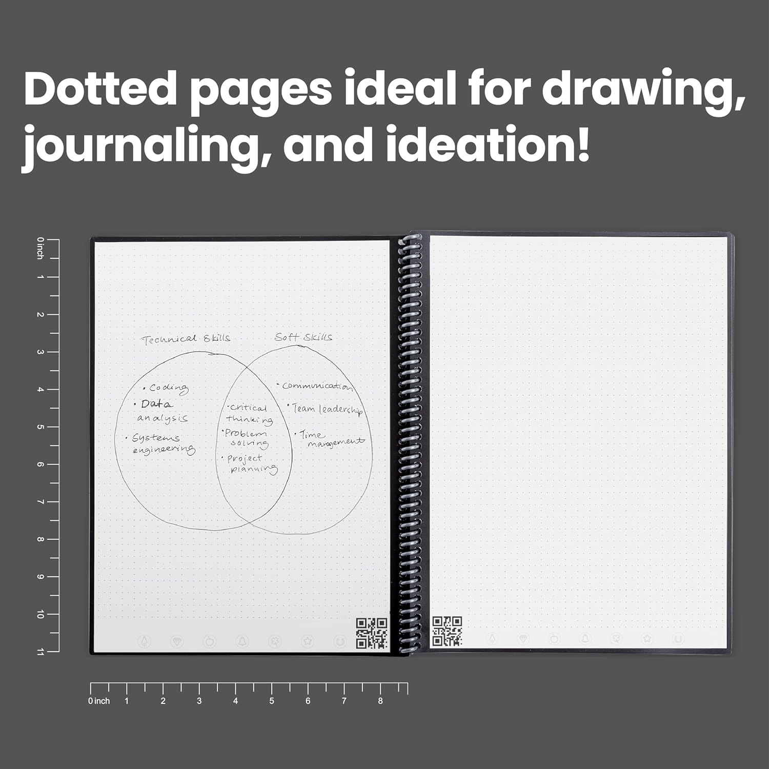 Rocketbook Core Reusable Spiral Notebook, Letter Size 8.5x11, Black - Dotted Pages, App-Connected, Erasable, Durable Cover, Ideal for School, Work, and Creative Projects - Image 5
